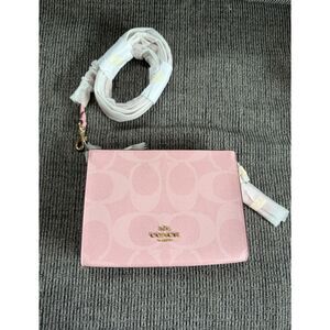 COACH Powder Pink SLIM Crossbody Bag in Signature Canvas - NWT